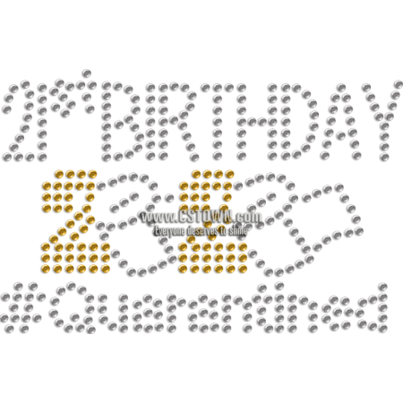 Interesting Quarantined 20th Birthday Rhinestone Transfer for Mask